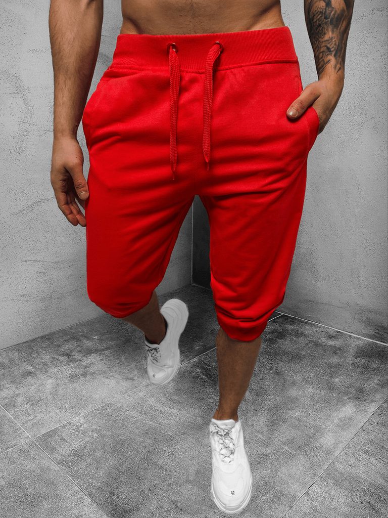 Tričetrt hlače v rdeči barvi JS/XW07/18Z - Pravimoski.si