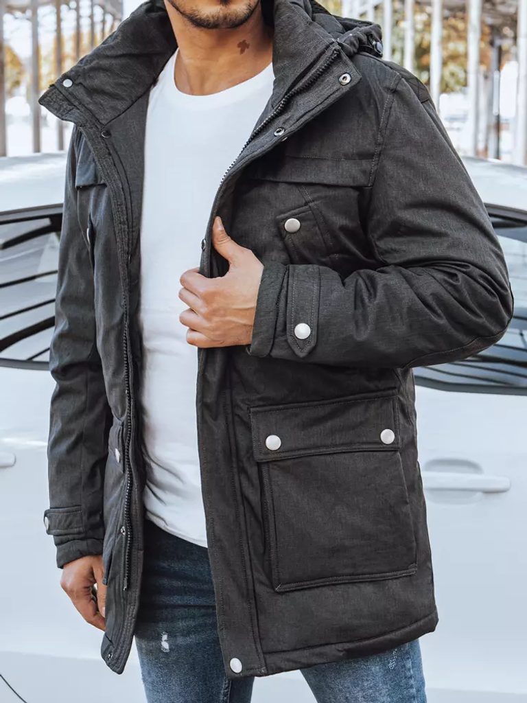 Trendovska temno siva zimska jakna - Pravimoski.si