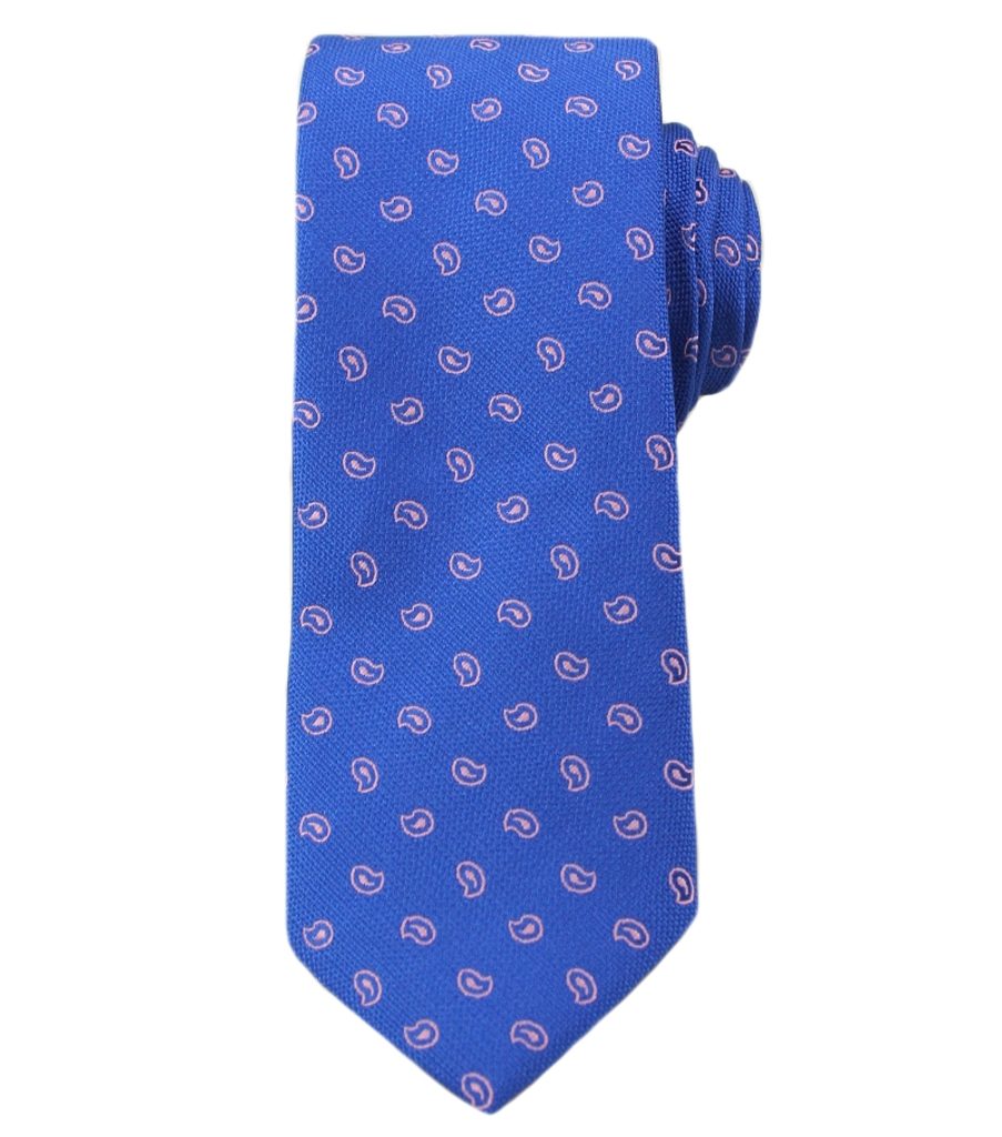 Nebeško modra kravata paisley z vzorcem Angelo di Monti - Pravimoski.si