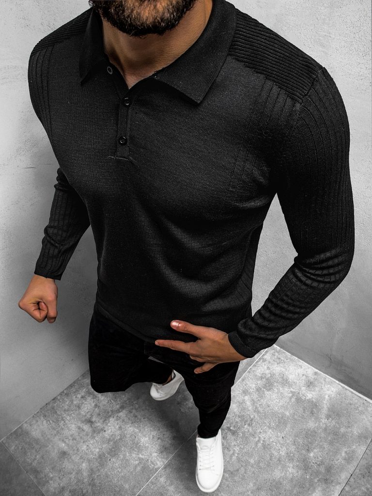 Elegantni moški črn pulover O/95005Z - Pravimoski.si