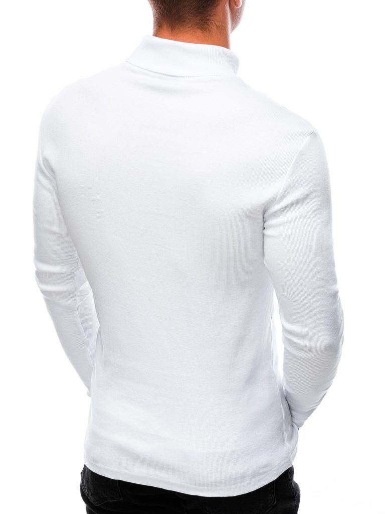 Bela majica z dolgimi rokavi in podaljšanim ovratnikom L142 - Pravimoski.si