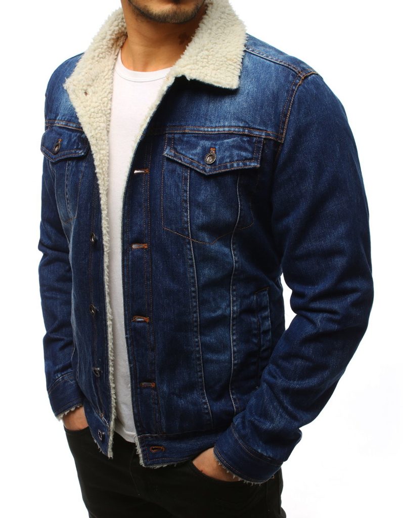 Originalna podložena jeans jakna v modri barvi - Pravimoski.si