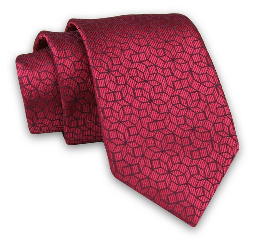 Bordo kravata z geometričnim vzorcem - Pravimoski.si