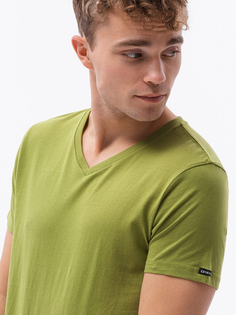 Preprosta olivno zelena majica S1369 - Pravimoski.si