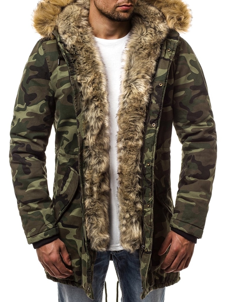 Stilska moška zimska jakna army-zelena N/5579 - Pravimoski.si