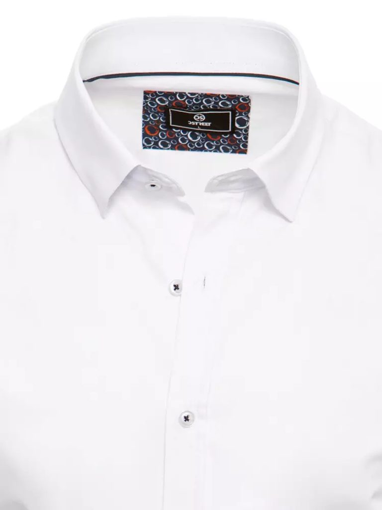 Modna bela enobarvna srajca s kratkimi rokavi - Pravimoski.si