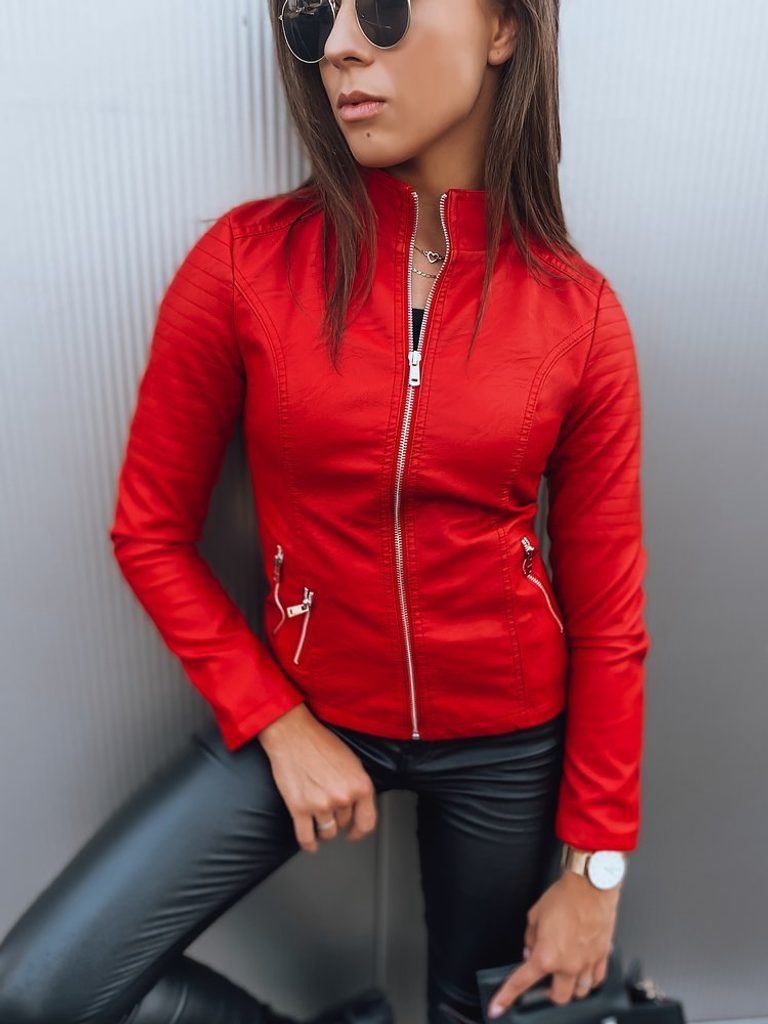 Trendovska rdeča ženska usnjena jakna Malibu - Pravimoski.si
