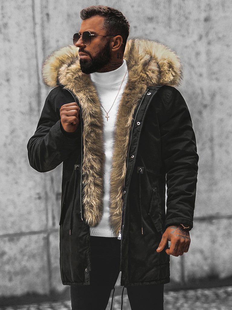 Stilska moška zimska črna jakna O/5578 - Pravimoski.si