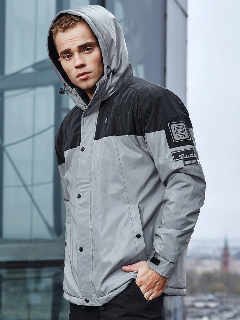 Odsevna zimska jakna v sivi barvi C462 - Pravimoski.si