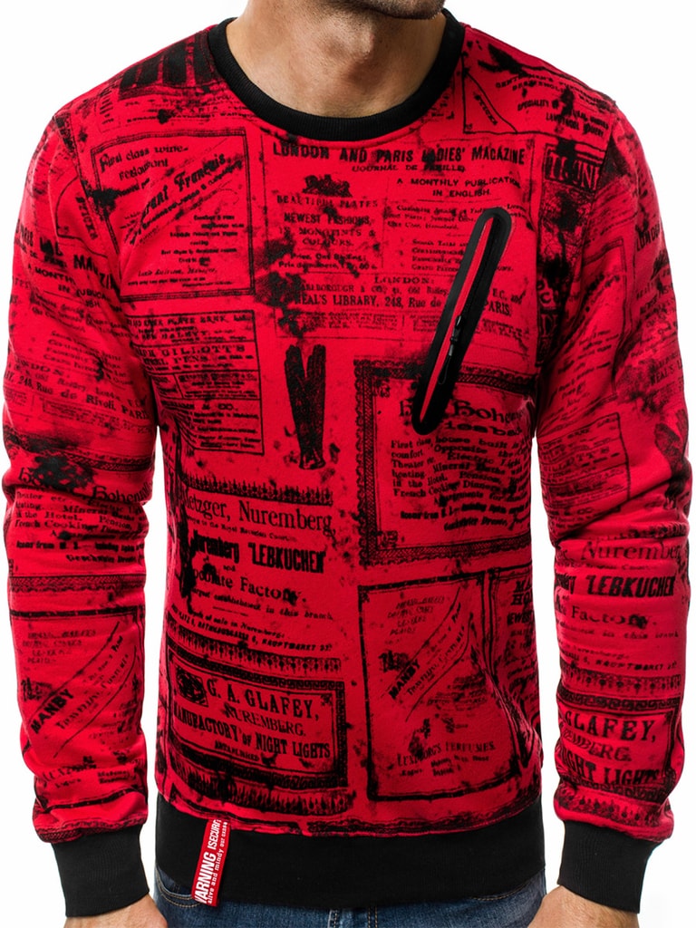 Moški pulover v rdeči barvi OZONEE JS/DD662 - Pravimoski.si