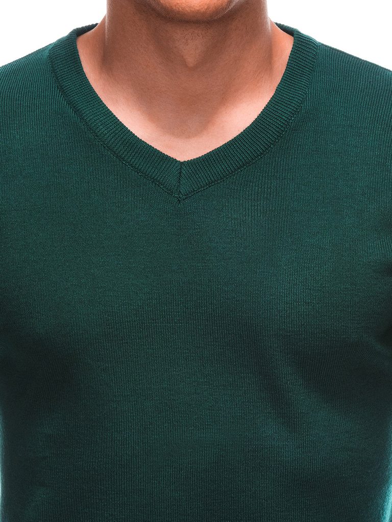 Preprost temno zeleni pulover E225 - Pravimoski.si