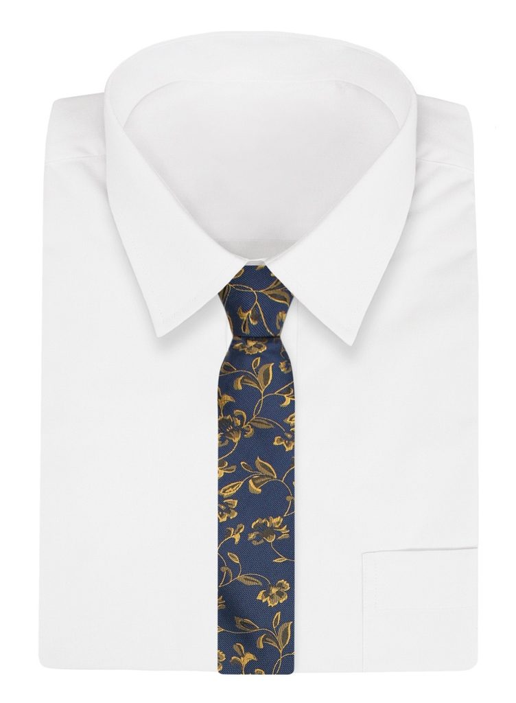 Modro zlata rožasta kravata - Pravimoski.si