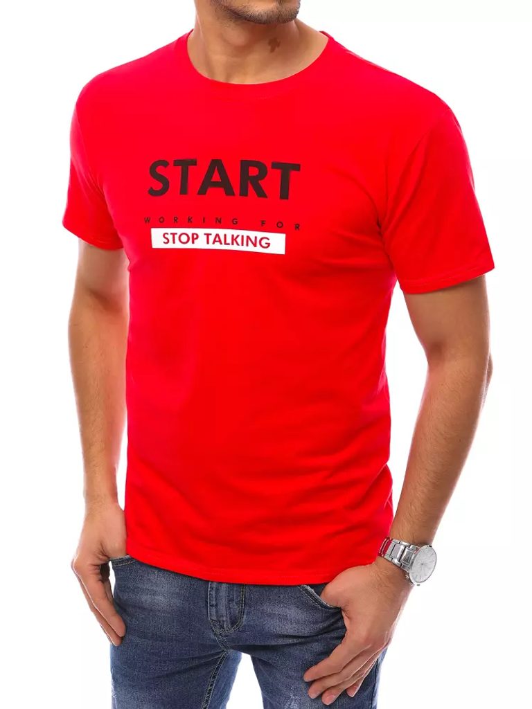 Rdeča majica z napisom Start - Pravimoski.si