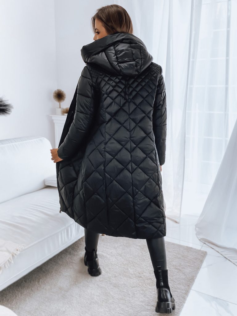 Črn ženski plašč trendovskega dizajna Addison - Pravimoski.si