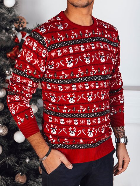 Vesel rdeč božični pulover - Pravimoski.si