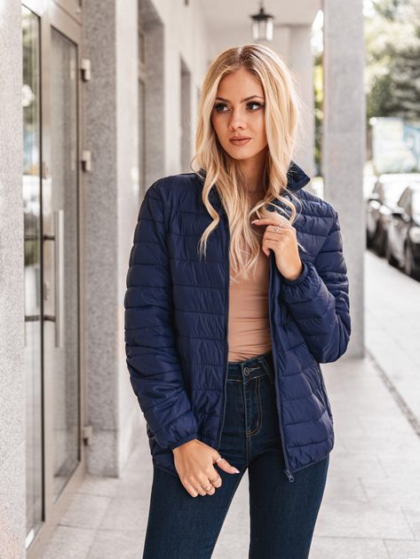 Moderna temno modra ženska prehodna jakna CLR012 - Pravimoski.si