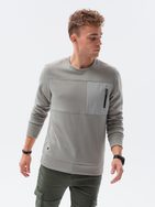 Originalen siv pulover z žepom B1355