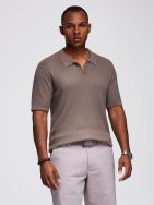 Moška siva pletena polo majica V4 POSS-0160