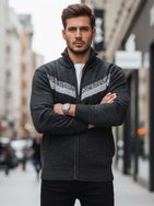 Moderen temno siv moški pulover z vzorcem