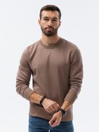 Preprost pulover brez kapuce v barvi kave B978