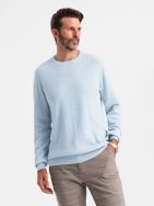Edinstven svetlo moder pulover z vzorcem V2 SWSW-0142