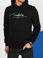 Modni črn pulover z napisom Manhattan