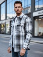 Krašena flanelna srajca z žepi na prsih