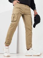 Moderne joggerje z žepi v bež barvi