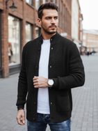 Eleganten črn pulover za moške z zapenjanjem na gumbe