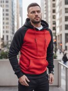 Rdeč pulover z raglan rokavi