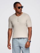 Moška siva pletena majica z gumbi V3 TSCT-0254