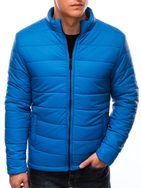 Modra prehodna jakna brez kapuce C526