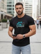 Originalna črna moška majica s poletnim potiskom