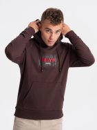Brezčasen temno rjav pulover s kapuco V2 SSPS-0150