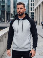 Unikaten siv pulover s kapuco