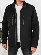 Črna prešita moška jakna za prehodno obdobje