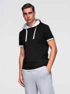 Edinstvena črna majica s kapuco  V9 TSCT-0256