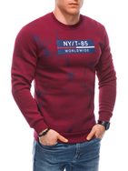 Modni rdeč pulover brez kapuce B1658