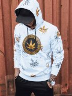 Bela majica z izvirnim potiskom za moške