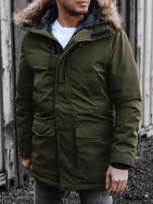 Stilska zelena podaljšana zimska jakna
