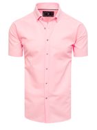Modna rožnata enobarvna srajca s kratkimi rokavi