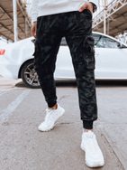 Črne cargo hlače v army dizajnu