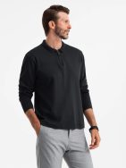 Moška črna polo majica z zadrgo V8 POLS-0130