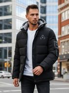 Originalna črna zimska jakna s kapuco