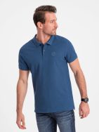 Preprosta temno modra polo majica S1374