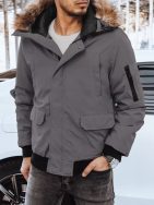 Zimska jakna v temno sivi barvi