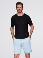 Črna moška pletena majica V3 TSCT-0253