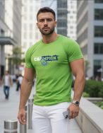 Zelena moška majica z napisom CHAMPION