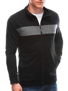 Črn pulover brez kapuce B1558