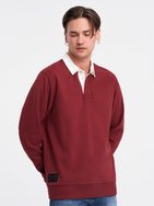 Eleganten bordo pulover s polo ovratnikom V3 SSNZ-0132